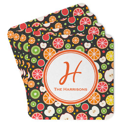 Apples & Oranges Paper Coasters w/ Name and Initial