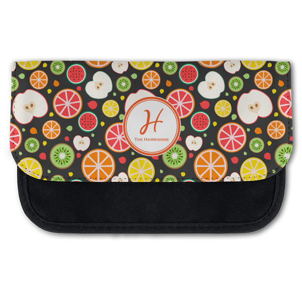 Custom Apples & Oranges Canvas Pencil Case w/ Name and Initial