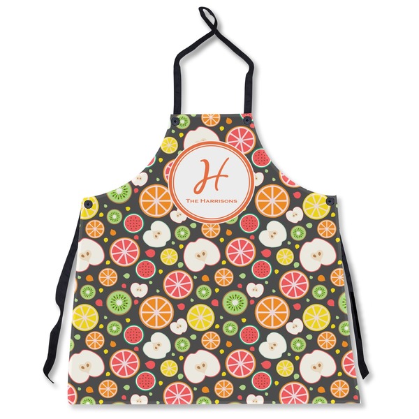 Custom Apples & Oranges Apron Without Pockets w/ Name and Initial