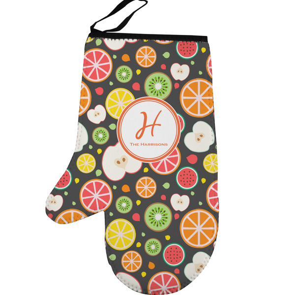 Apples & Oranges Personalized Oven Mitt - Left