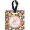 Apples & Oranges Plastic Luggage Tag - Square w/ Name and Initial