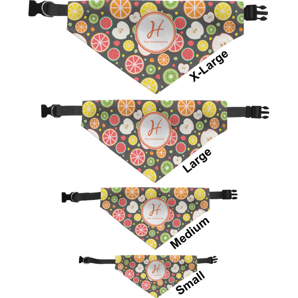 Apples & Oranges Pet Bandana Sizes