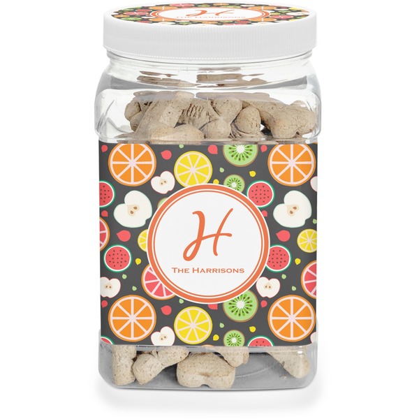 Custom Apples & Oranges Dog Treat Jar (Personalized)