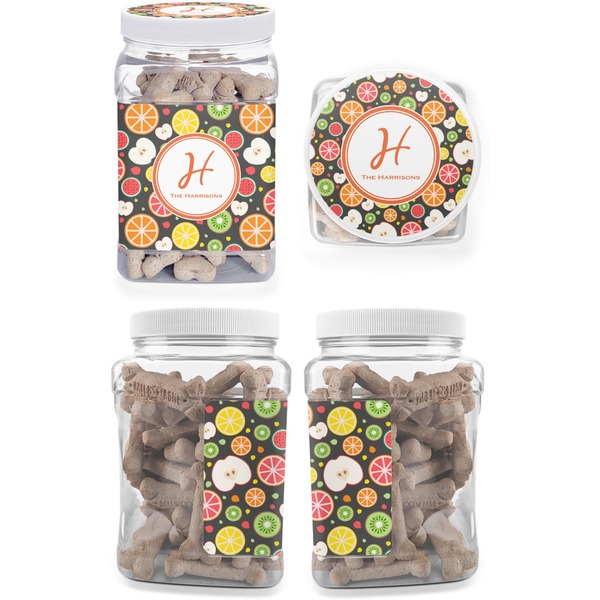 Apples & Oranges Pet Treat Jar - Multiple Angles