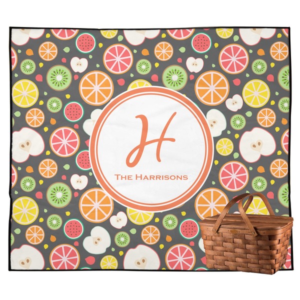 Custom Apples & Oranges Outdoor Picnic Blanket (Personalized)
