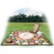 Apples & Oranges Picnic Blanket - with Basket Hat and Book - in Use