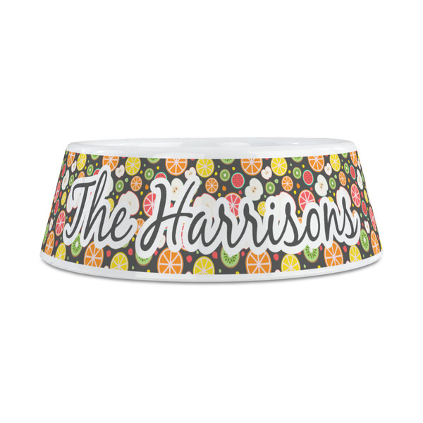 Apples & Oranges Plastic Dog Bowls - Medium - FRONT