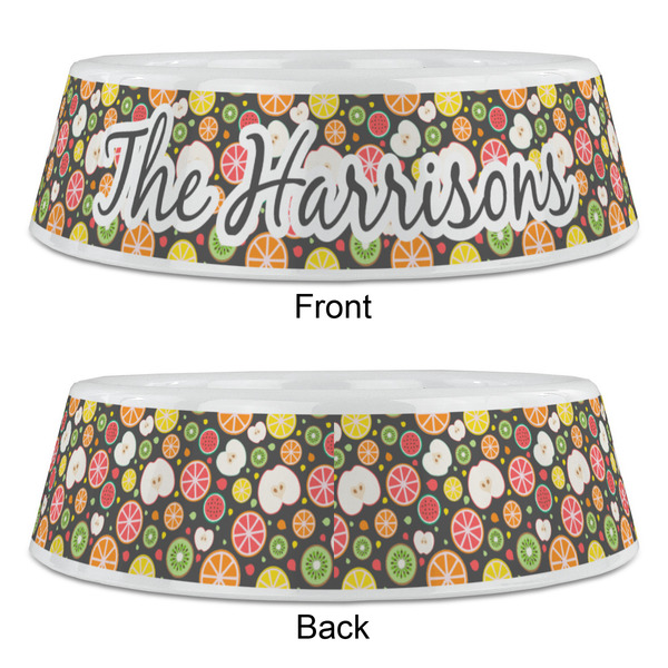 Apples & Oranges Plastic Pet Bowls - Large - APPROVAL