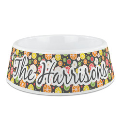 Apples & Oranges Plastic Dog Bowl - Medium (Personalized)