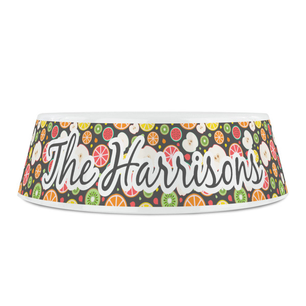 Apples & Oranges Plastic Pet Bowls - Small - FRONT