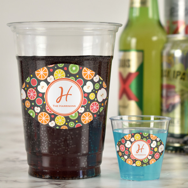 Apples & Oranges Plastic Shot Glasses - In Context