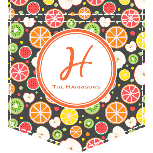 Custom Apples & Oranges Iron On Faux Pocket (Personalized)