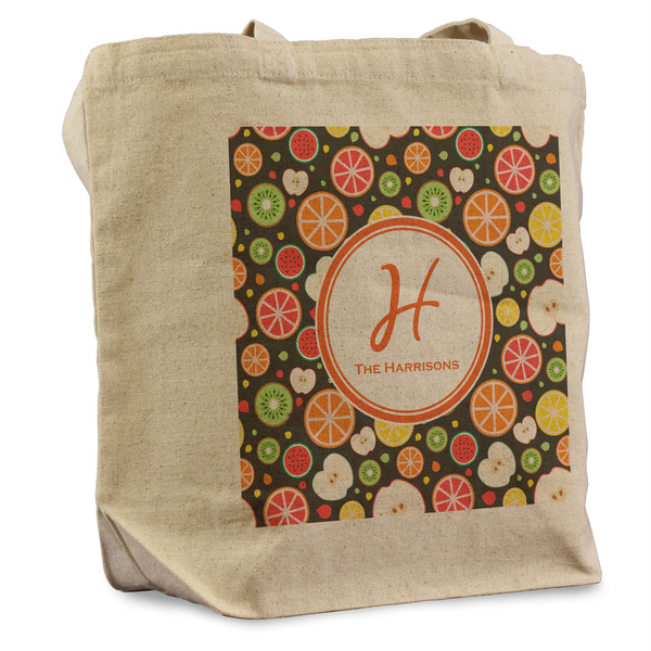Custom Apples & Oranges Reusable Cotton Grocery Bag (Personalized)