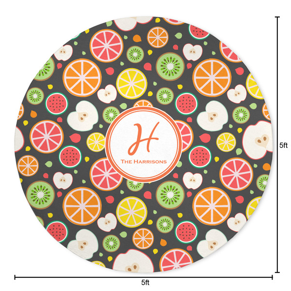 Apples & Oranges Round Area Rug - Size