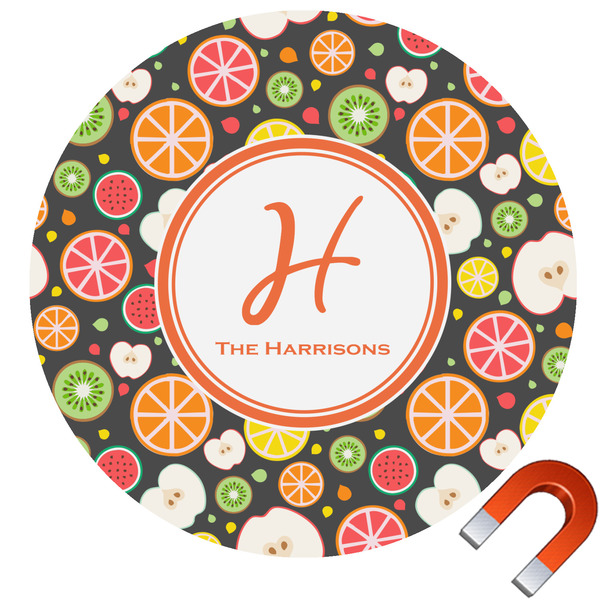 Custom Apples & Oranges Round Car Magnet - 10" (Personalized)