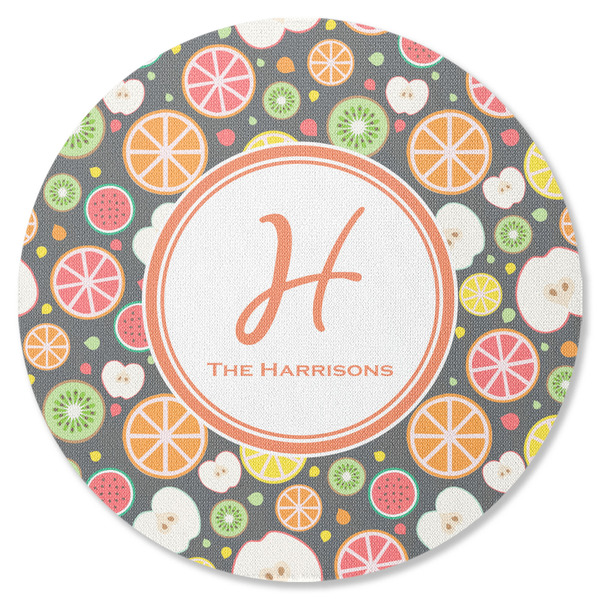 Apples & Oranges Round Coaster Rubber Back - Single