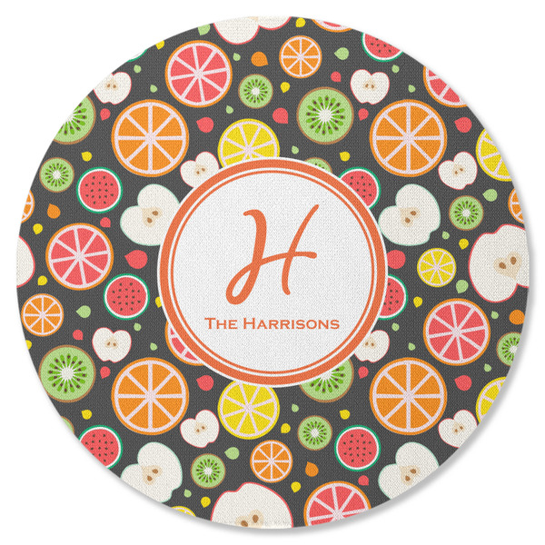 Apples & Oranges Round Coaster Rubber Back - Single