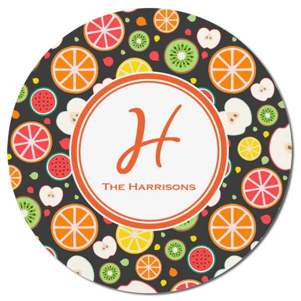 Apples & Oranges Round Fridge Magnet - FRONT