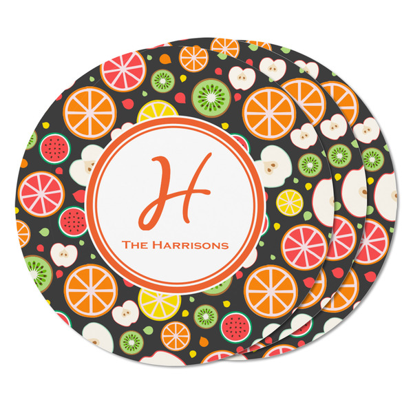 Apples & Oranges Round Fridge Magnet - THREE