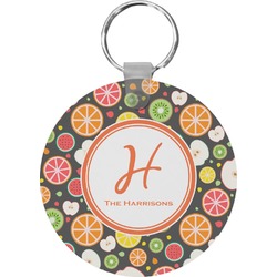 Apples & Oranges Round Plastic Keychain (Personalized)