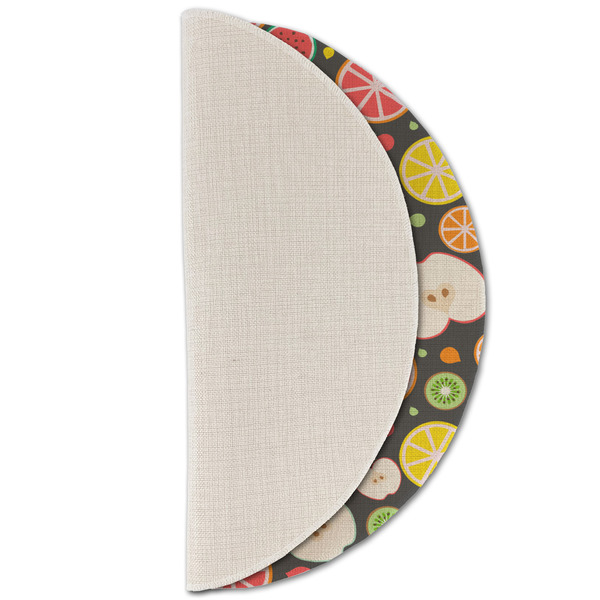 Apples & Oranges Round Linen Placemats - HALF FOLDED (single sided)