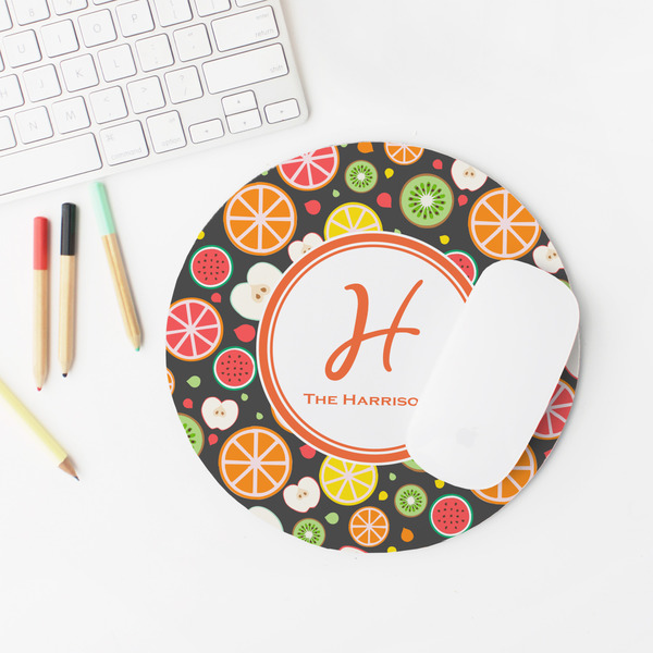 Apples & Oranges Round Mousepad - LIFESTYLE 2