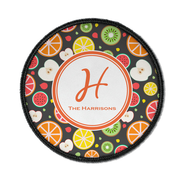 Custom Apples & Oranges Iron On Round Patch w/ Name and Initial