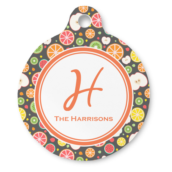 Custom Apples & Oranges Round Pet ID Tag - Large (Personalized)