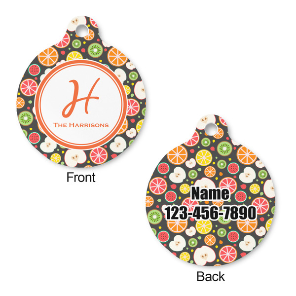 Apples & Oranges Round Pet Tag - Front & Back