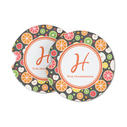 Apples & Oranges Sandstone Car Coasters - Set of 2 (Personalized)