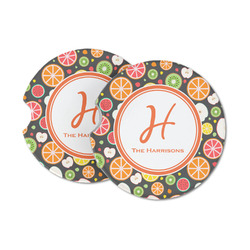 Apples & Oranges Sandstone Car Coasters (Personalized)