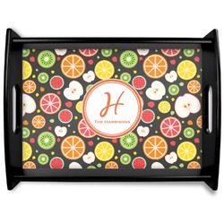 Apples & Oranges Black Wooden Tray - Large (Personalized)