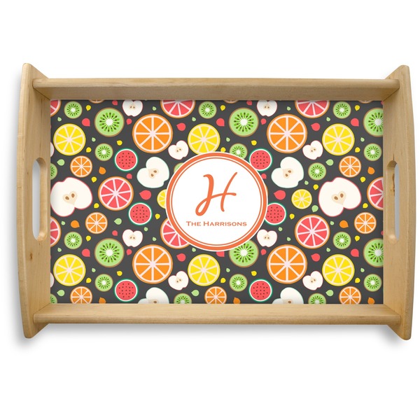 Custom Apples & Oranges Natural Wooden Tray - Small (Personalized)