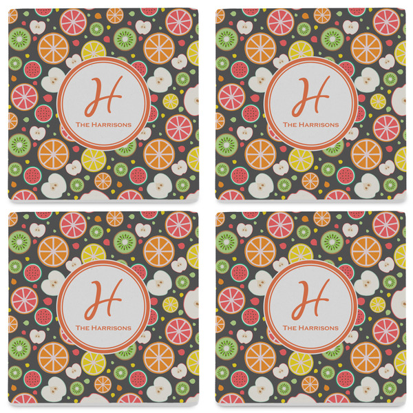 Apples & Oranges Set of 4 Sandstone Coasters - See All 4 View
