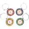 Apples & Oranges Set of Silver Wine Wine Charms