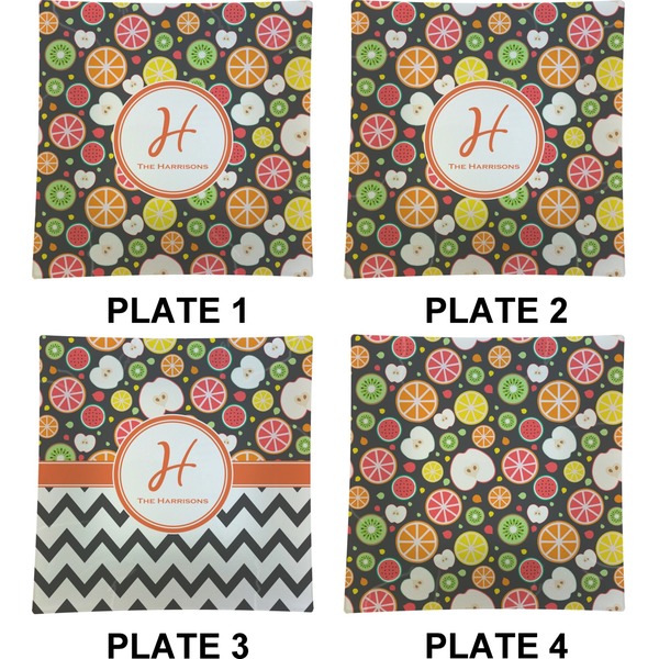 Apples & Oranges Set of Square Dinner Plates (Approval)