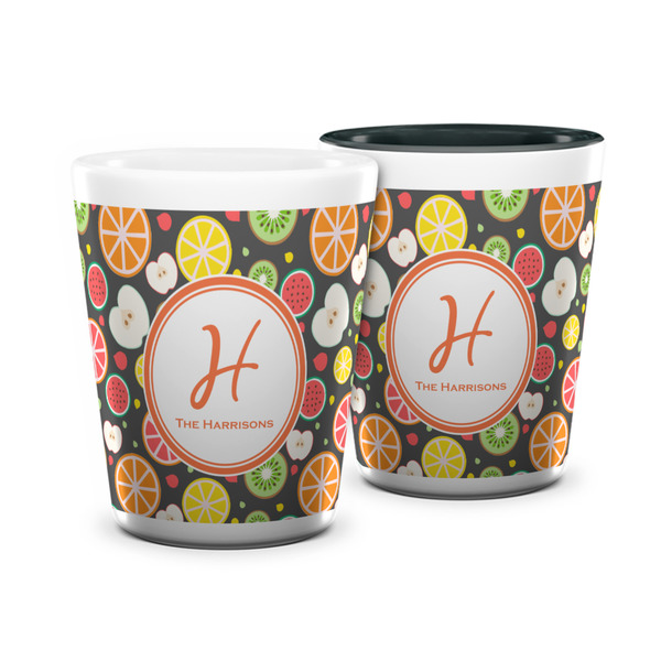 Custom Apples & Oranges Ceramic Shot Glass - 1.5 oz (Personalized)