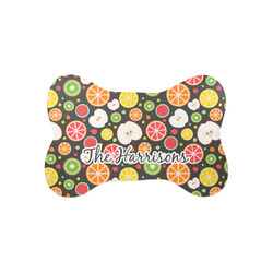 Apples & Oranges Bone Shaped Dog Food Mat (Small) (Personalized)