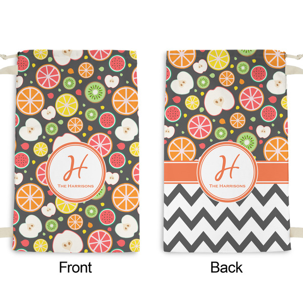 Apples & Oranges Small Laundry Bag - Front & Back View