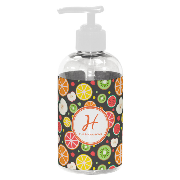 Custom Apples & Oranges Plastic Soap / Lotion Dispenser (8 oz - Small - White) (Personalized)