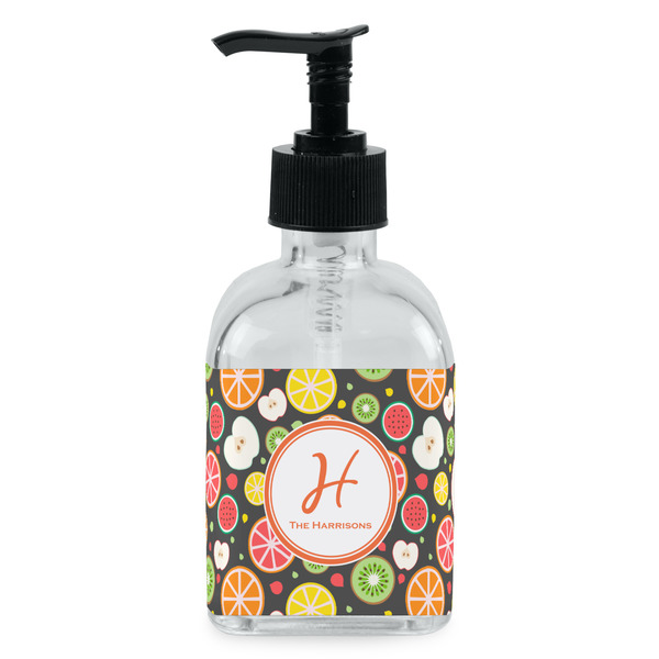 Custom Apples & Oranges Glass Soap & Lotion Bottle - Single Bottle (Personalized)