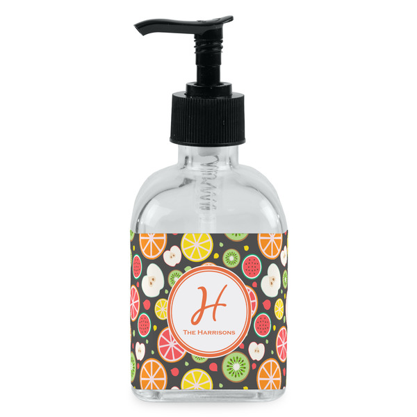 Custom Apples & Oranges Glass Soap & Lotion Bottle - Single Bottle (Personalized)
