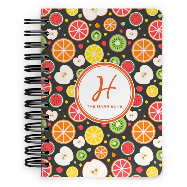 Custom Apples & Oranges Spiral Notebook - 5x7 w/ Name and Initial