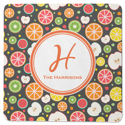 Apples & Oranges Square Rubber Backed Coaster (Personalized)