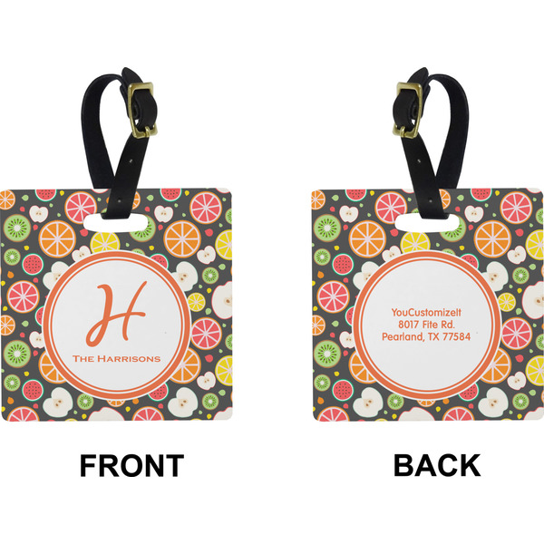 Apples & Oranges Square Luggage Tag (Front + Back)