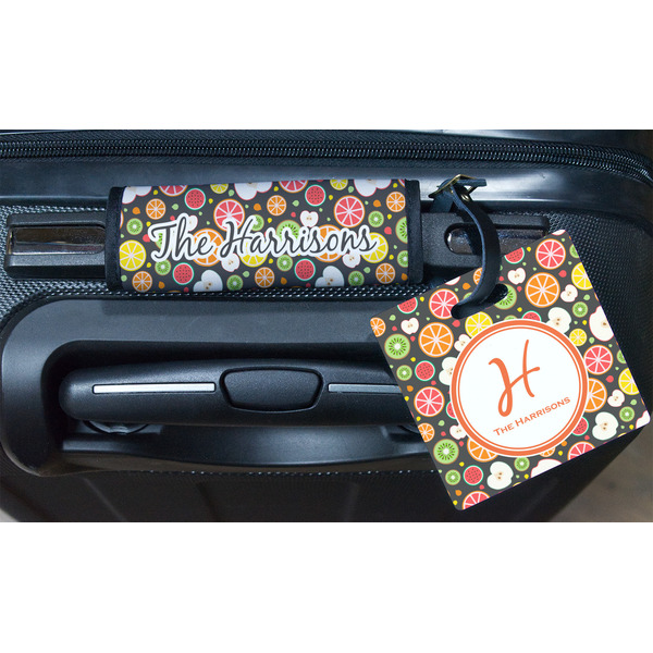 Apples & Oranges Square Luggage Tag & Handle Wrap - In Context
