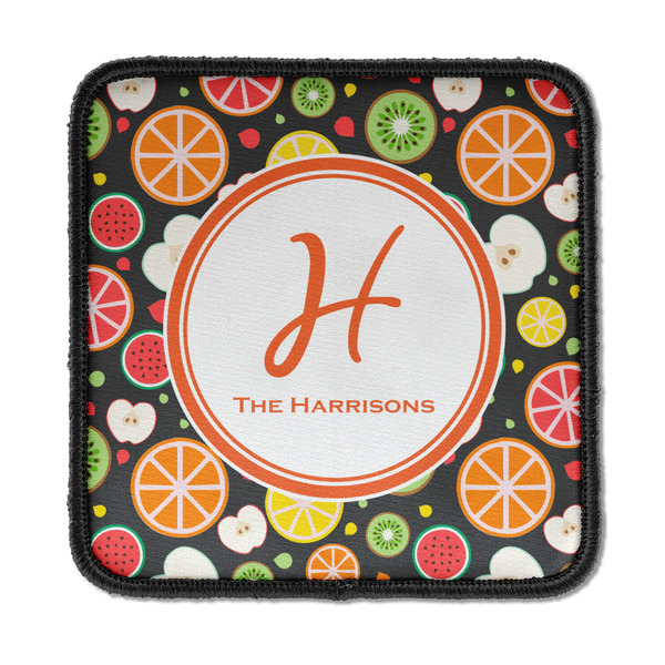 Custom Apples & Oranges Iron On Square Patch w/ Name and Initial