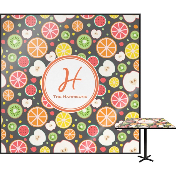 Custom Apples & Oranges Square Table Top - 24" (Personalized)