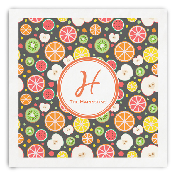 Custom Apples & Oranges Paper Dinner Napkins (Personalized)