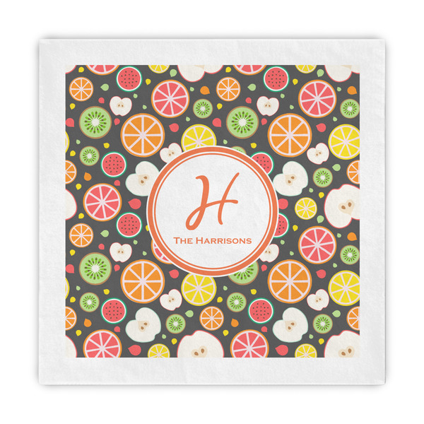 Custom Apples & Oranges Decorative Paper Napkins (Personalized)